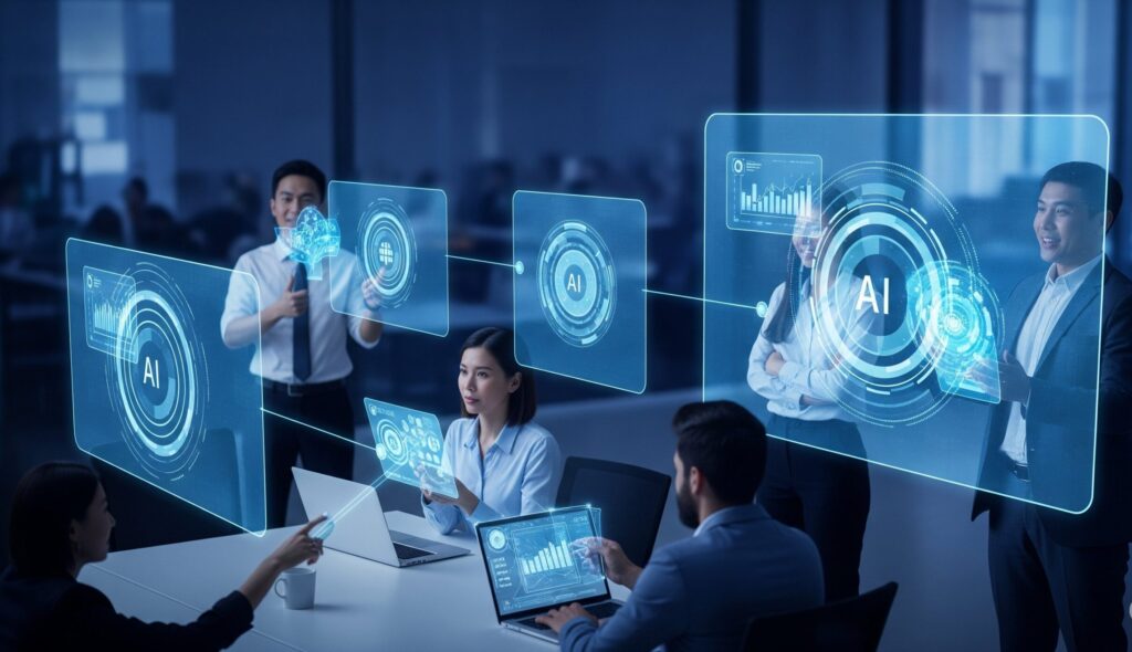 Dashboard of top AI Business Tools for business productivity and automation in 2025