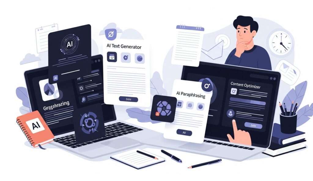 "AI Tools for Writing helping authors enhance creativity and productivity."