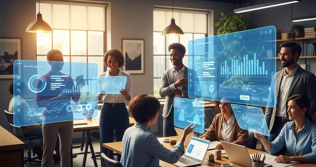 Dashboard of top AI Business Tools for business productivity and automation in 2025