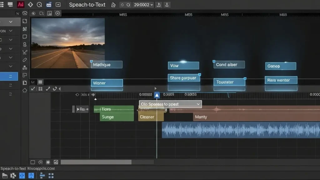 AI auto captions in Adobe Premiere Pro.