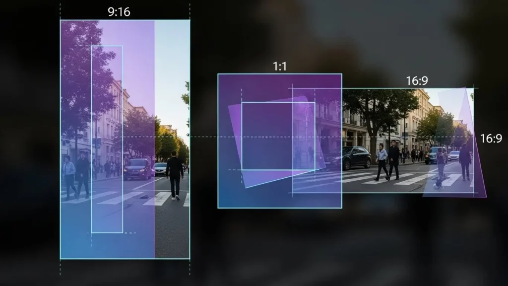 Adobe Premiere Pro AI auto reframe tool.